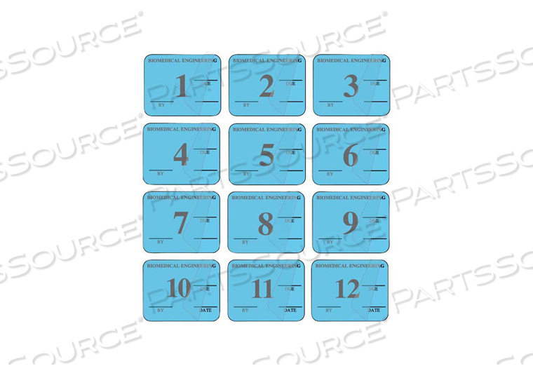 1 H X 1-1/4IN W BLUE BIOMED EQUIPMENT INSPECTION KIT by United Ad Label