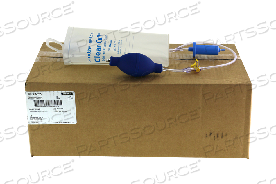 PRESSURE INFUSOR BAG, CLEAR-CUFF®, 500ML CAPACITY, LATEX LATEX/LATEX-FREE, DISPOSABLE by Smiths Medical PRESSURE INFUSOR BAG, CLEAR-CUFF®, 500ML CAPACITY, LATEX LATEX/LATEX-FREE, DISPOSABLE by Smiths Medical