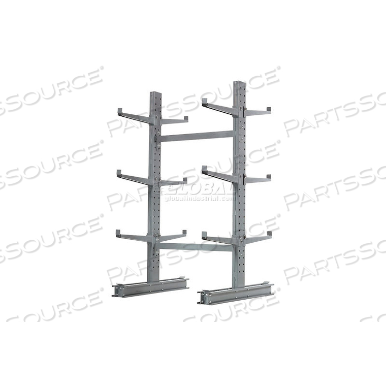 DOUBLE SIDED MD CANTILEVER RACK STARTER, 48"W X 54"D X 6'H, 16200 LB CAP, FOR USE W/1000 SERIES, 2" LIP by Modern Equipment (Meco) DOUBLE SIDED MD CANTILEVER RACK STARTER, 48"W X 54"D X 6'H, 16200 LB CAP, FOR USE W/1000 SERIES, 2" LIP by Modern Equipment (Meco)