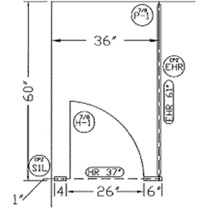 PLASTIC LAMINATE COMPLETE IN-CORNER COMPARTMENT 36" W ALMOND by Metpar Corp