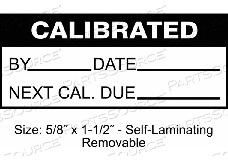 CALIBRATION LABEL ENG BLACK/WHITE PK350 by Strance, Inc.
