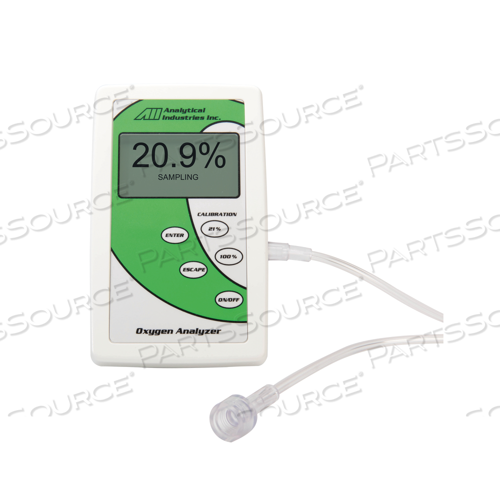 ANALYZER, 0 TO 100% OXYGEN, +/-2% ACCURACY, BACKLIT LCD DISPLAY, INTUITIVE INTERFACE, 0.1% O2 RESOLUTION, MEETS CE, 5 TO 45 DEG C by Analytical Industries Inc. (AII)