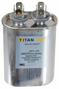 MOTOR RUN CAPACITOR 25 MFD OVAL 4 IN H by Titan Pro