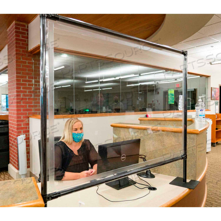 PORTA-SHIELD DESKTOP VINYL DIVIDER, 4'W X 4'H - CLEAR 