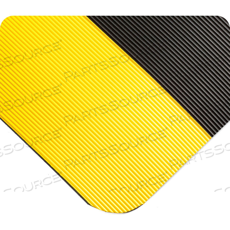 WEARWELL CORRUGATED SWITCHBOARD MATTING 5/8" THICK 3' X 75' BLACK/YELLOW BORDER by Tennesee Mat Co