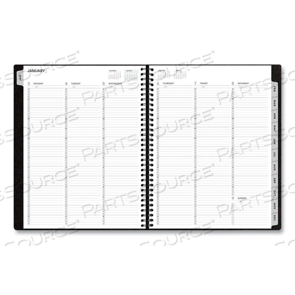 ALIGNED WEEKLY/MONTHLY APPOINTMENT PLANNER, 11 X 8.25, BLACK COVER, 12-MONTH (JAN TO DEC): 2023 