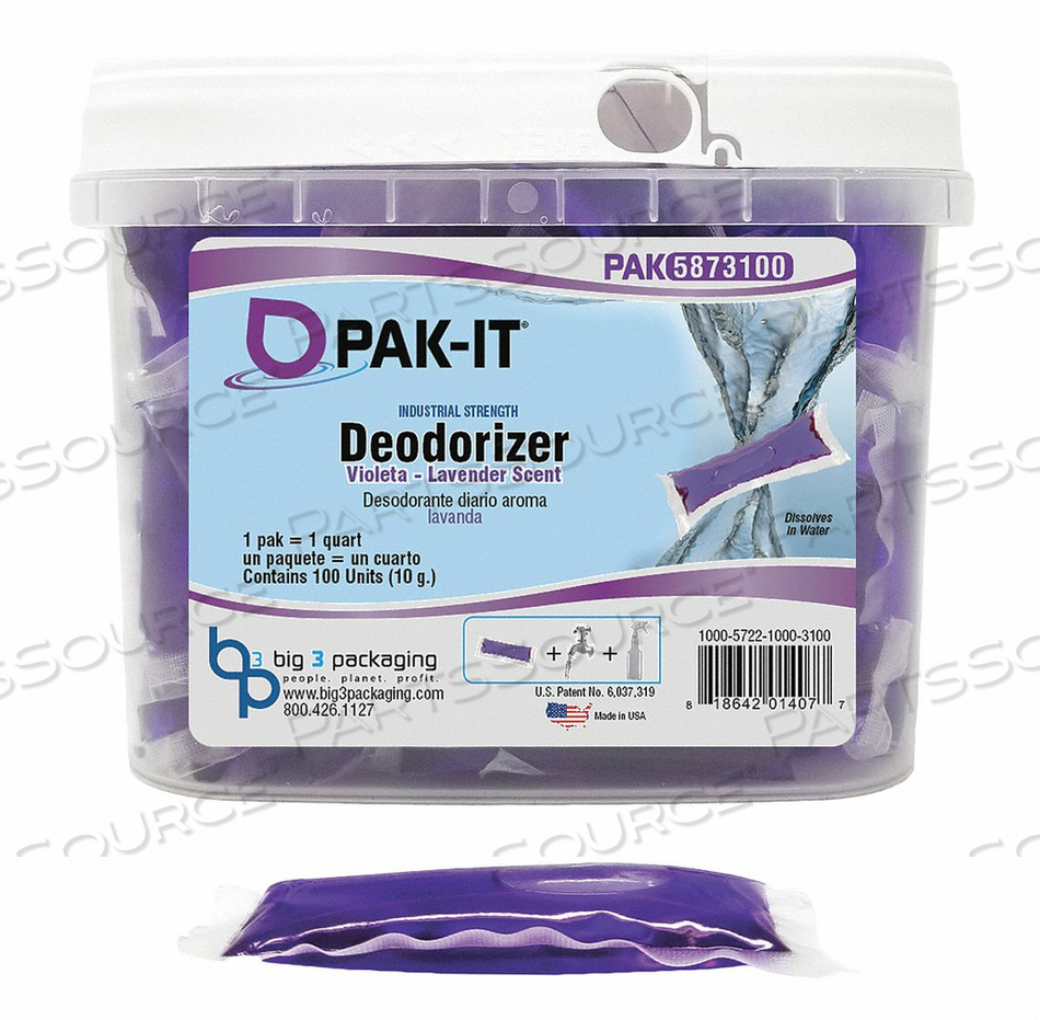 VIOLETA DEODORIZER PURPLE 100 POD TUB by Pakit