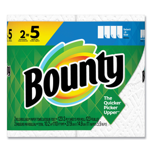 SELECT-A-SIZE KITCHEN ROLL PAPER TOWELS, 2-PLY, WHITE, 5.9 X 11, 123 SHEETS/ROLL, 2 ROLLS/PACK, 4 PACKS/CARTON by Bounty