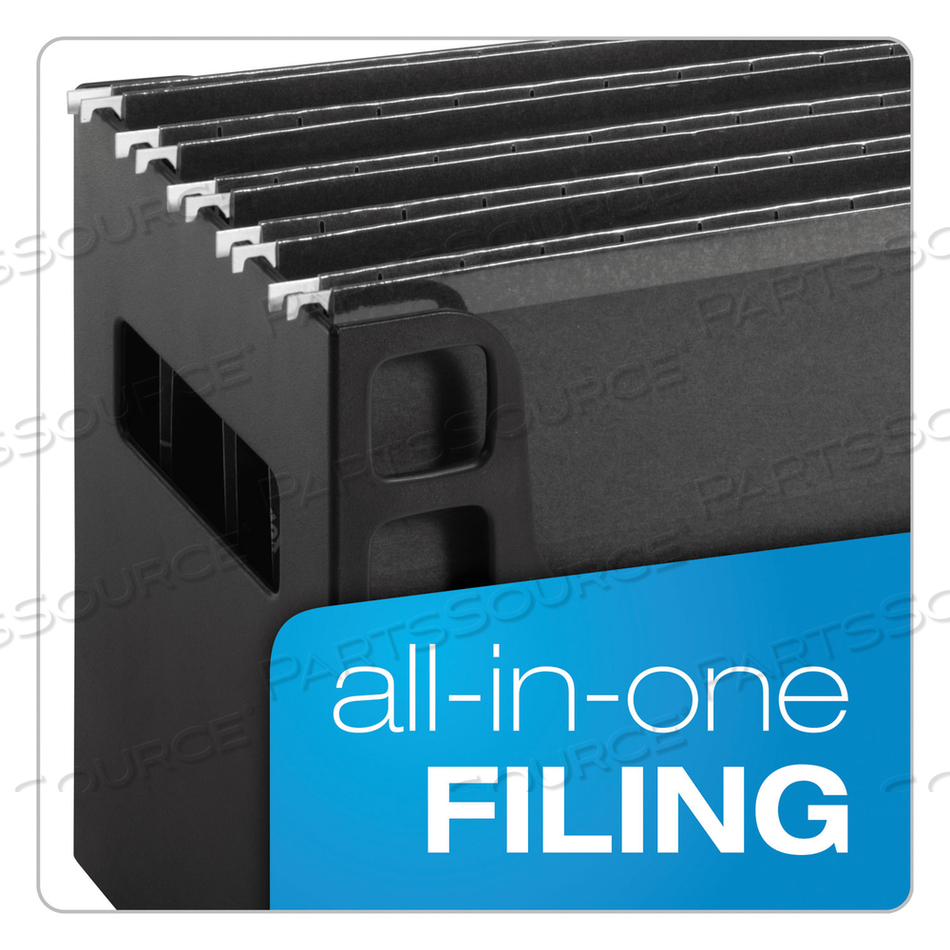 DESKTOP FILE WITH HANGING FOLDERS, LETTER SIZE, 6" LONG, BLACK by Esselte Pendaflex Corp.