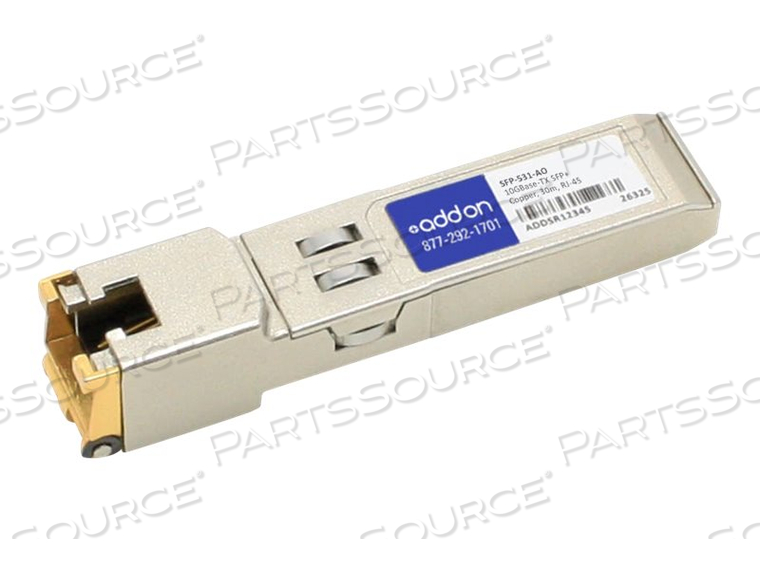 ADDON, SFP+ TRANSCEIVER MODULE (EQUIVALENT TO: GIGAMON SFP-531), 10 GIGE, 1000BASE-TX, 100BASE-TX, 10GBASE-T, RJ-45, UP TO 98 FT, TAA COMPLI by ADDON