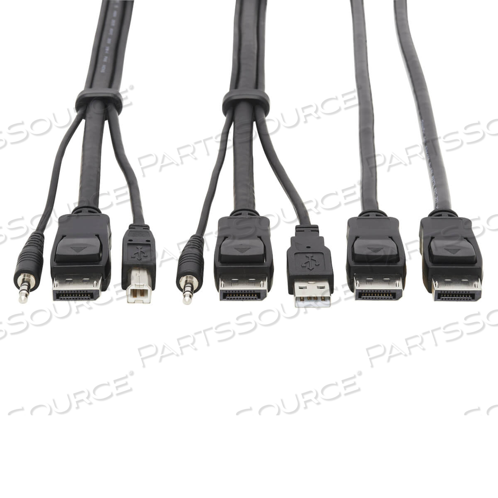 DUAL DISPLAYPORT KVM CABLE KIT 4K USB 3.5 MM AUDIO 3XM/3XM 6FT by Tripp Lite