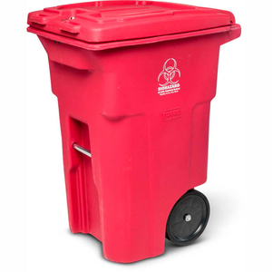 2-WHEEL MEDICAL WASTE CART, 64 GALLON RED by Toter 2-WHEEL MEDICAL WASTE CART, 64 GALLON RED by Toter