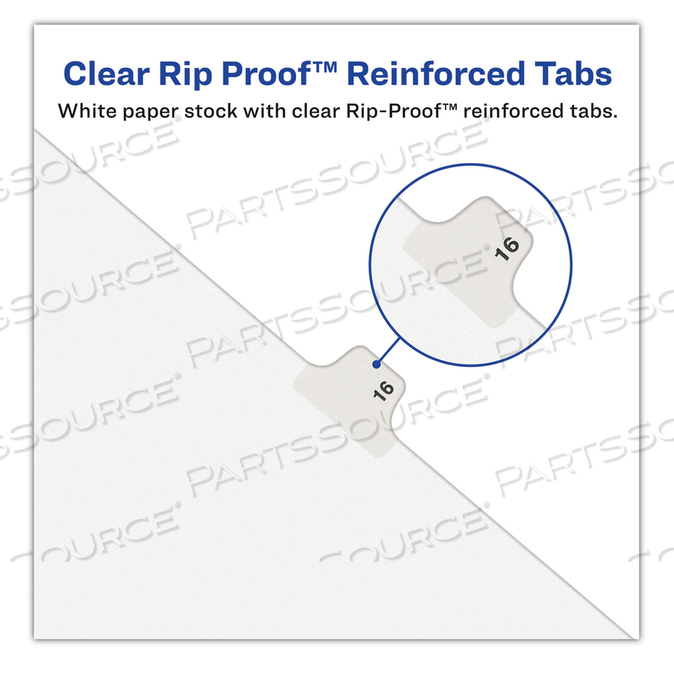 PREPRINTED LEGAL EXHIBIT SIDE TAB INDEX DIVIDERS, AVERY STYLE, 10-TAB, 65, 11 X 8.5, WHITE, 25/PACK, (1065) 