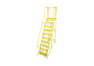 ROLLING LADDER STEEL 130IN. H. YELLOW by Cotterman