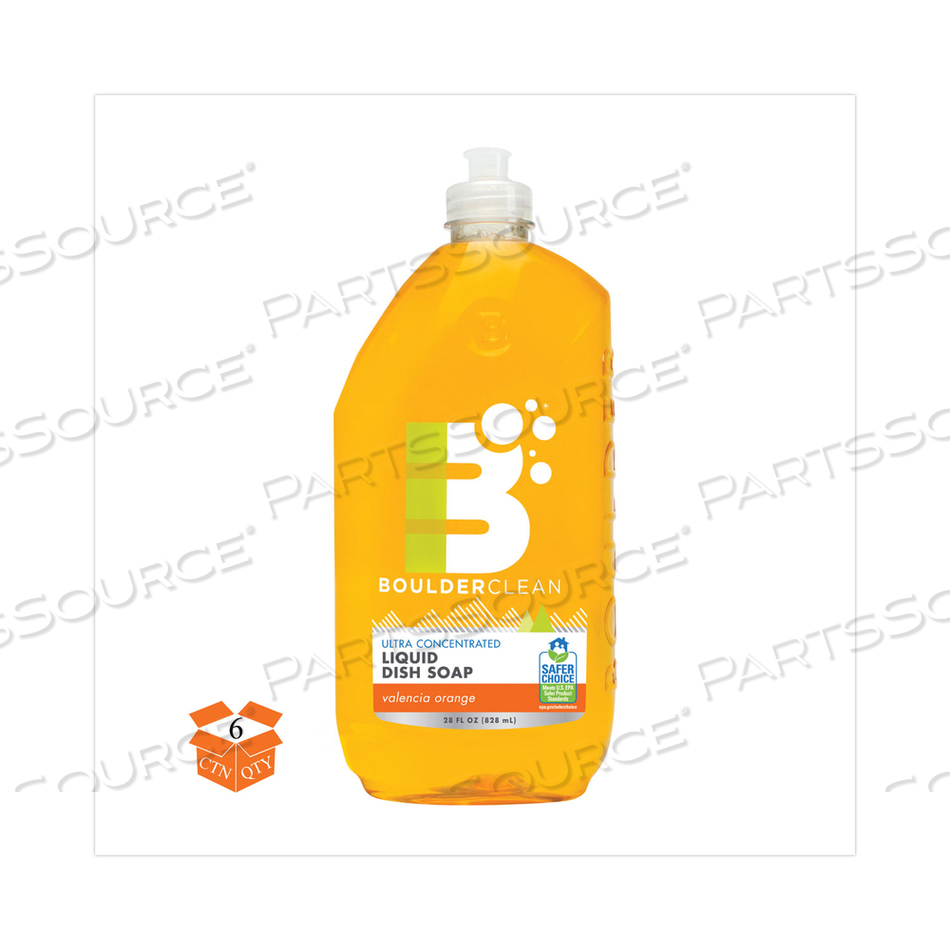 LIQUID DISH SOAP, VALENCIA ORANGE, 28 OZ BOTTLE, 6/CARTON 