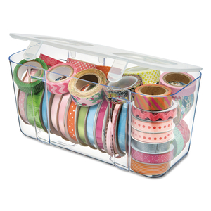 STACKABLE CADDY ORGANIZER, MEDIUM, PLASTIC, 8.8 X 4 X 4.38, WHITE by Deflecto