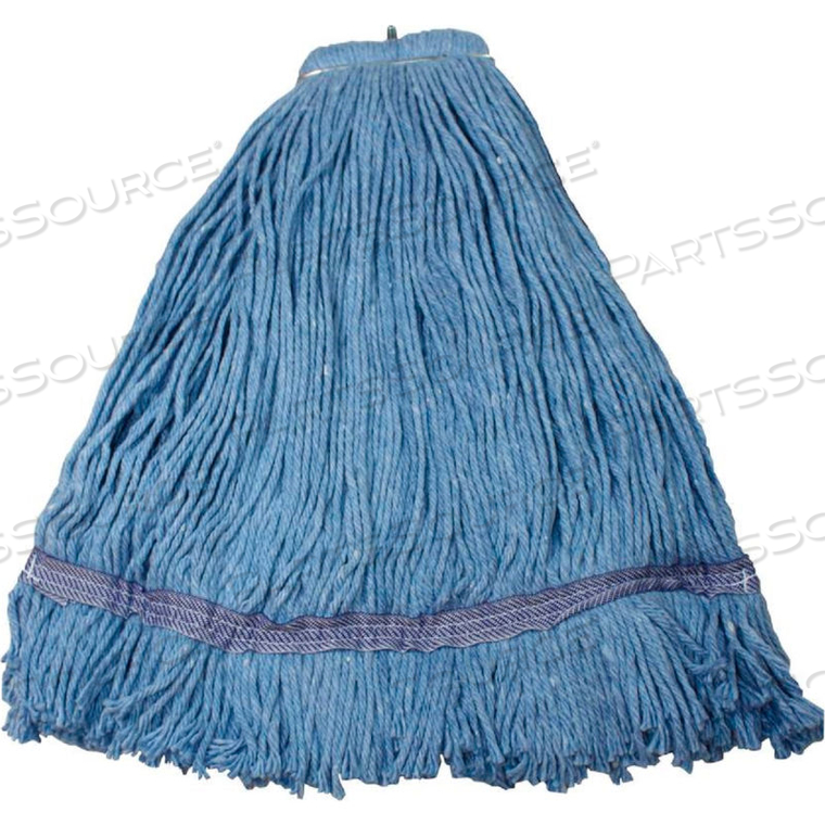 LAYFLAT SCREW-TYPE CUT-END BLEND WET MOP HEAD-NO TANGLE, BLUE, 32 OZ., 