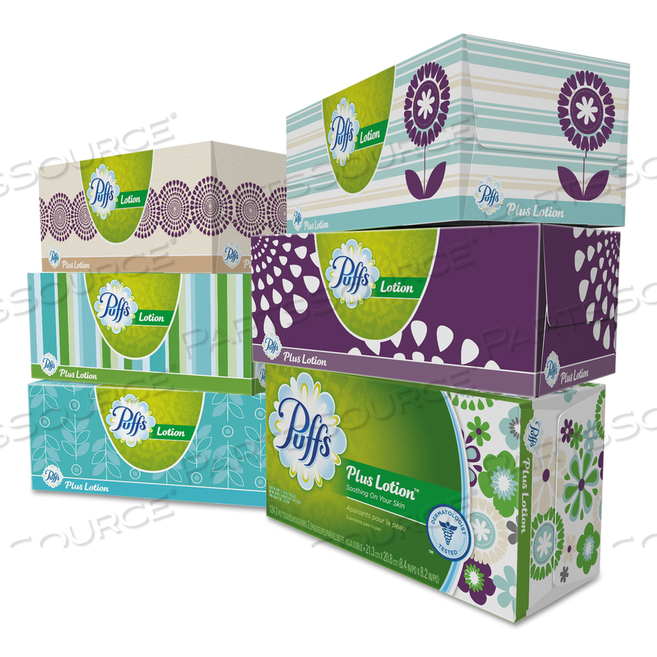 PLUS LOTION FACIAL TISSUE, 2-PLY, WHITE, 124 SHEETS/BOX by Puffs