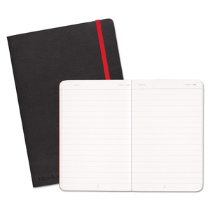 FLEXIBLE COVER CASEBOUND NOTEBOOK, SCRIBZEE COMPATIBLE, 1 SUBJECT, WIDE/LEGAL RULE, BLACK COVER, 8.25 X 5.75, 71 SHEETS by Black n' Red