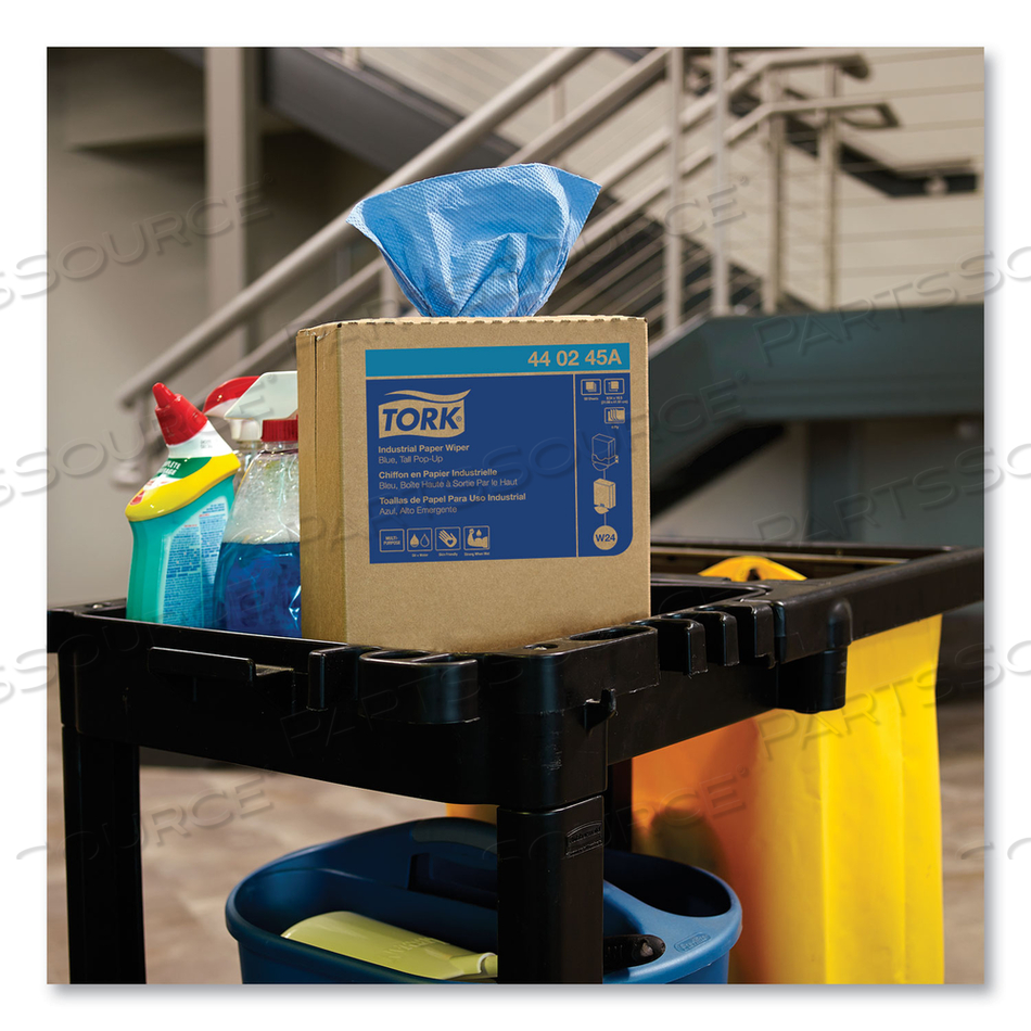 INDUSTRIAL PAPER WIPER, 4-PLY, 8.54 X 16.5, BLUE, 90 TOWELS/BOX by Tork INDUSTRIAL PAPER WIPER, 4-PLY, 8.54 X 16.5, BLUE, 90 TOWELS/BOX by Tork