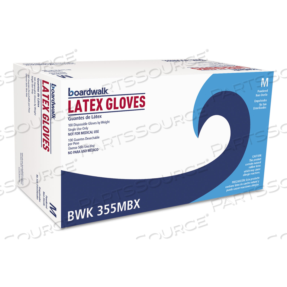 GENERAL PURPOSE POWDERED LATEX GLOVES, MEDIUM, NATURAL, 4.4 MIL, 1,000/CARTON 