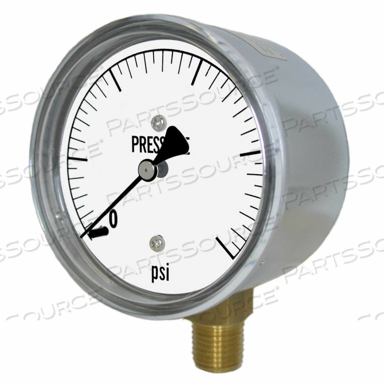 2.5" LOW PRESSURE GAUGE, 1/4" NPT, 0/30" H2O, DRY NON-FILLABLE, LOWER MOUNT by PIC Gauges 2.5" LOW PRESSURE GAUGE, 1/4" NPT, 0/30" H2O, DRY NON-FILLABLE, LOWER MOUNT by PIC Gauges