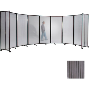 PORTABLE MOBILE ROOM DIVIDER, 7'6"X25' POLYCARBONATE, GRAY by Versare Solutions, Inc.