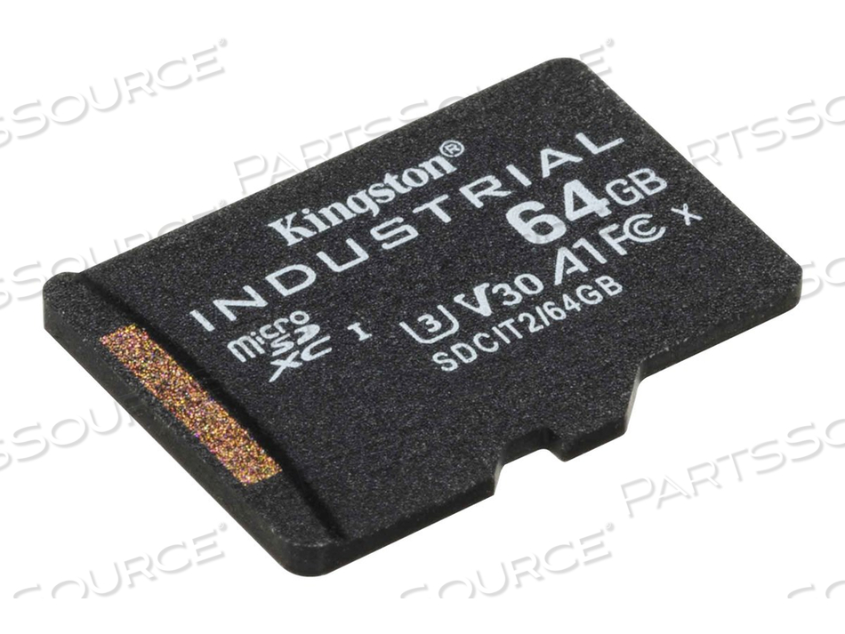 INDUSTRIAL, FLASH MEMORY CARD, 64 GB, A1 / VIDEO CLASS V30 / UHS-I U3 / CLASS10, MICROSDXC UHS-I by Kingston Technology