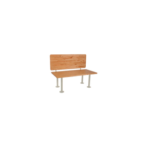 ADA LOCKER ROOM BENCH WITH SEAT, BACK AND PEDESTAL 42"W X 24"D X 17-1/4"H by WB Manufacturing