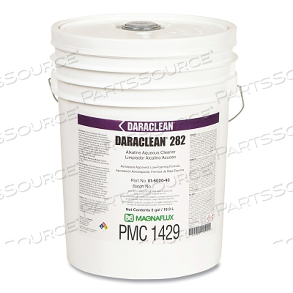 DARACLEAN 282 ALKALINE AQUEOUS CLEANER, 5 GAL PAIL, CITRUS ODOR by Magnaflux DARACLEAN 282 ALKALINE AQUEOUS CLEANER, 5 GAL PAIL, CITRUS ODOR by Magnaflux