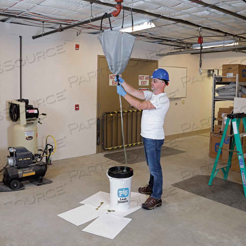 PIG OIL PIPE LEAK DIVERTER TARP BUCKET KIT WITH ABSORBENTS by New Pig Corporation PIG OIL PIPE LEAK DIVERTER TARP BUCKET KIT WITH ABSORBENTS by New Pig Corporation