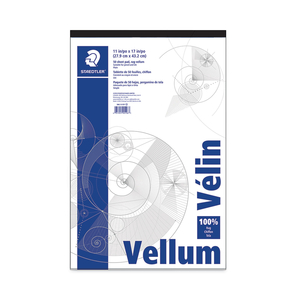 MARS TRANSLUCENT VELLUM ART AND DRAFTING PAPER, 16 LB BRISTOL WEIGHT, 11 X 17, TRANSLUCENT, 50/PAD by Staedtler