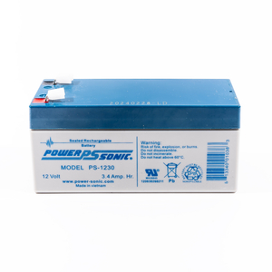 RECTANGULAR LEAD ACID BATTERY, 12V, 3.4AH by Power-Sonic Corporation