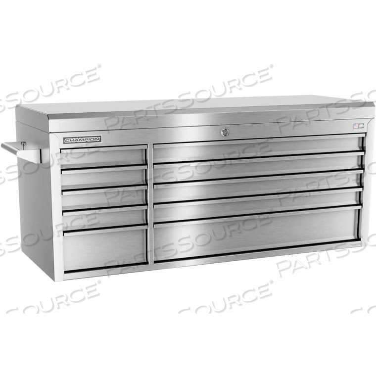 CHAMPION FMPRO STAINLESS STEEL 54"WX20"DX23-5/8"H 10 DRAWER CHEST by Independent Design Inc CHAMPION FMPRO STAINLESS STEEL 54"WX20"DX23-5/8"H 10 DRAWER CHEST by Independent Design Inc