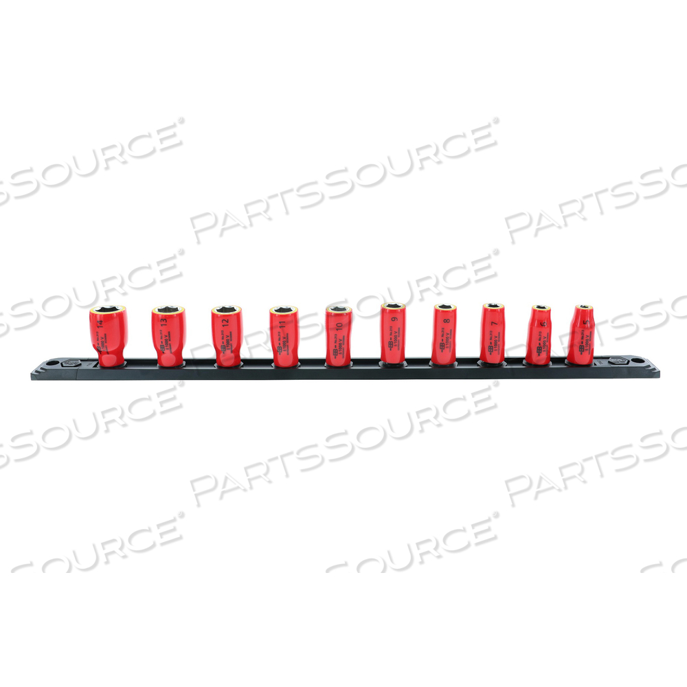 10 PIECE INSULATED SOCKET SET 1/4" DRIVE - METRIC by Wiha Tools