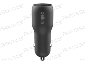 BOOST CHARGE DUAL CAR CHARGER, CAR POWER ADAPTER, 37 WATT, PD 3.0, 2 OUTPUT CONNECTORS (USB, USB-C) by Belkin BOOST CHARGE DUAL CAR CHARGER, CAR POWER ADAPTER, 37 WATT, PD 3.0, 2 OUTPUT CONNECTORS (USB, USB-C) by Belkin