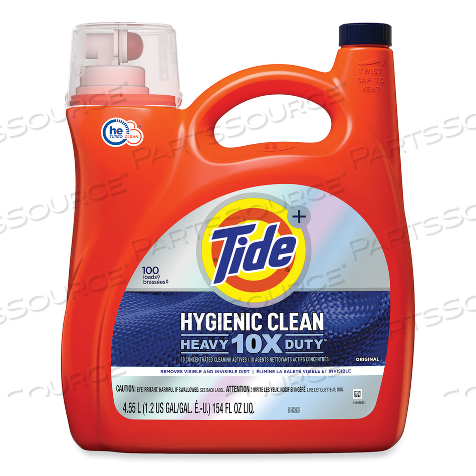 HYGIENIC CLEAN HEAVY 10X DUTY LIQUID LAUNDRY DETERGENT, ORIGINAL, 154 OZ BOTTLE, 4/CARTON 