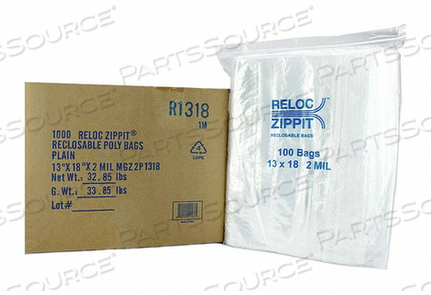 RECLOSABLE BAG STANDARD LDPE SEAL PK1000 by Reloc Zippit