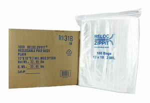 RECLOSABLE BAG STANDARD LDPE SEAL PK1000 by Reloc Zippit