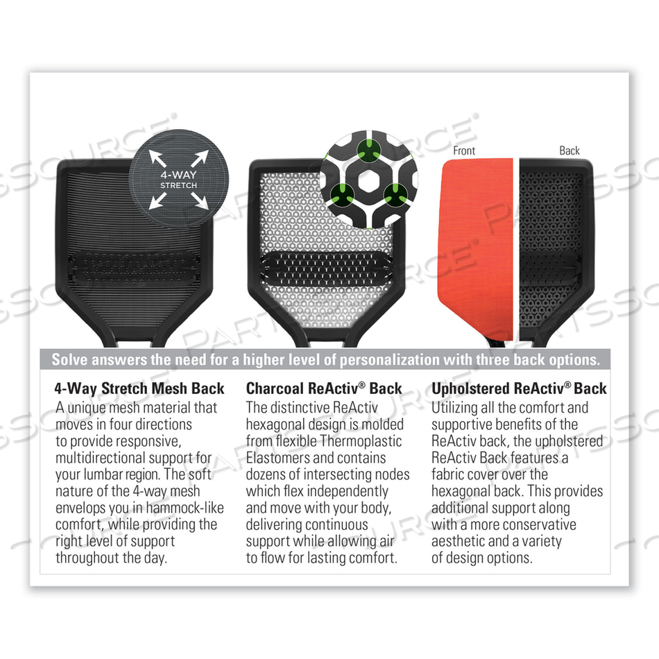 SOLVE SERIES UPHOLSTERED BACK TASK CHAIR, SUPPORTS UP TO 300 LB, 17" TO 22" SEAT HEIGHT, INK SEAT/BACK, BLACK BASE by HON SOLVE SERIES UPHOLSTERED BACK TASK CHAIR, SUPPORTS UP TO 300 LB, 17" TO 22" SEAT HEIGHT, INK SEAT/BACK, BLACK BASE by HON