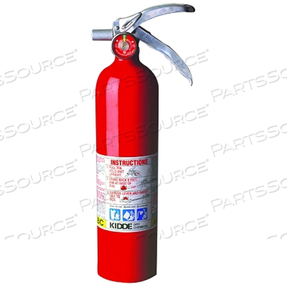 PRO PLUS MULTI-PURPOSE DRY CHEMICAL FIRE EXTINGUISHER - ABC TYPE, 2.5 LB (AVERAGE) by Kidde PRO PLUS MULTI-PURPOSE DRY CHEMICAL FIRE EXTINGUISHER - ABC TYPE, 2.5 LB (AVERAGE) by Kidde