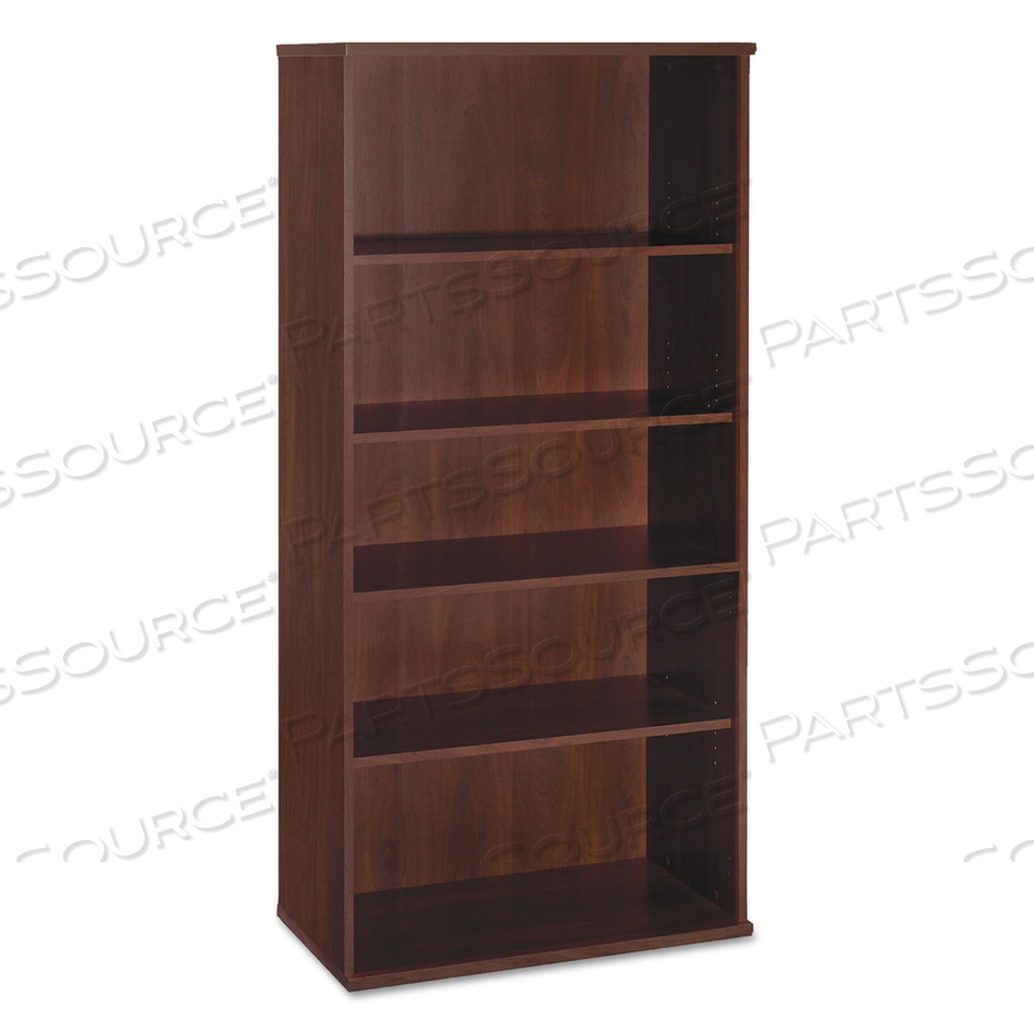 SERIES C COLLECTION BOOKCASE, FIVE-SHELF, 35.63W X 15.38D X 72.78H, HANSEN CHERRY by Bush Industries SERIES C COLLECTION BOOKCASE, FIVE-SHELF, 35.63W X 15.38D X 72.78H, HANSEN CHERRY by Bush Industries