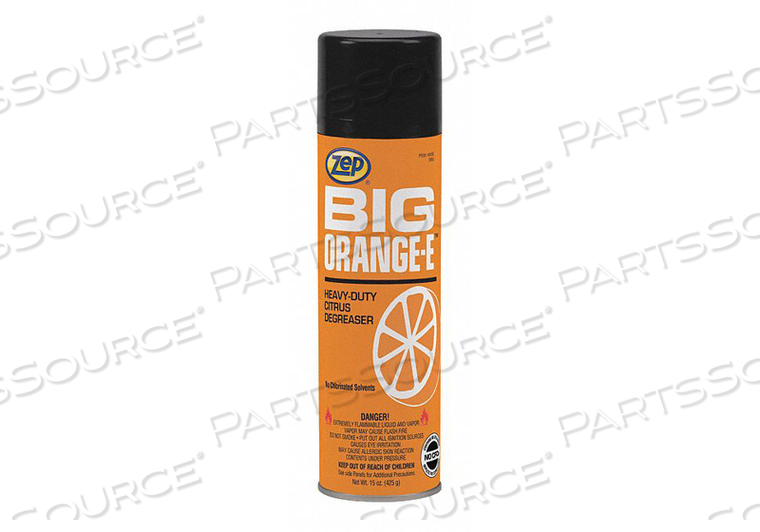 BIG ORANGE-E HEAVY-DUTY CITRUS DEGREASER, 15 OZ. AEROSOL CAN, 12 CANS by Zep BIG ORANGE-E HEAVY-DUTY CITRUS DEGREASER, 15 OZ. AEROSOL CAN, 12 CANS by Zep