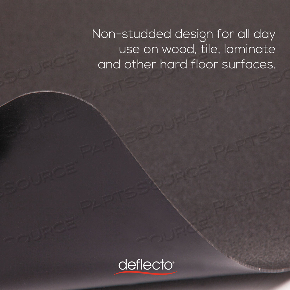 ECONOMAT ALL DAY USE CHAIR MAT FOR HARD FLOORS, 45 X 53, RECTANGULAR, BLACK by Deflecto