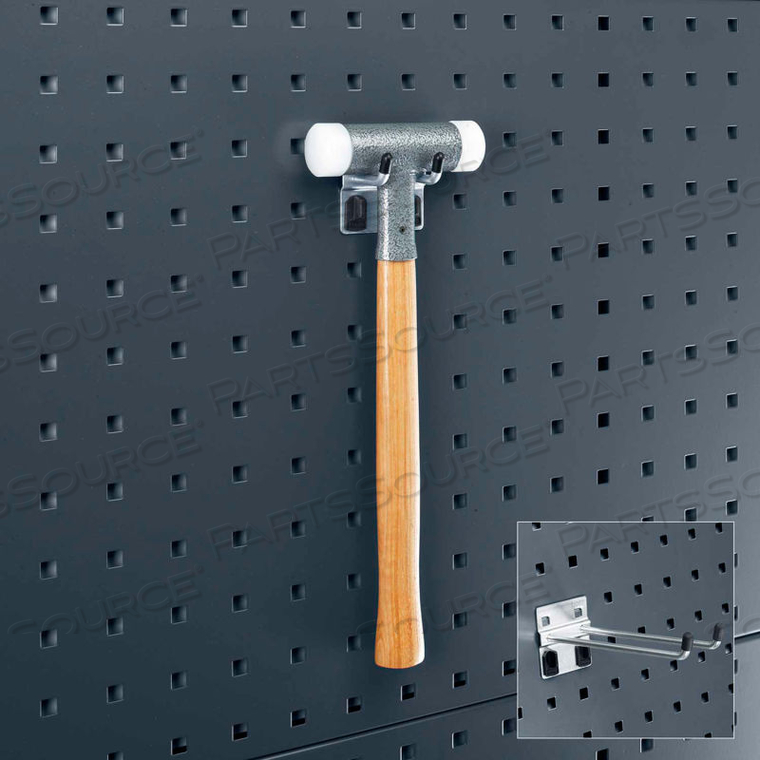 DOUBLE STRAIGHT HOOK FOR PERFO PANELS, 6" LONG, (PACK OF 5) by Bott Ltd