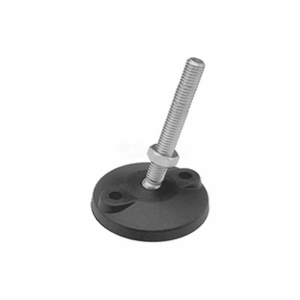 LEVELING MOUNT W/ LAG BOLT HOLES, 3/4-10 X 8" STUD, 4.33" BASE DIA, 9.663"H, 7500 LBS LOAD CAP - USA by J.W. Winco