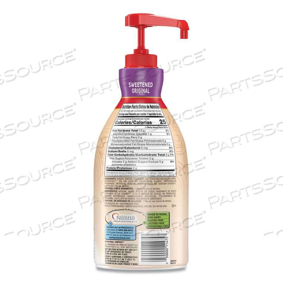 LIQUID COFFEE CREAMER, SWEETENED ORIGINAL, 1.5 LITER PUMP BOTTLE by Coffee-Mate