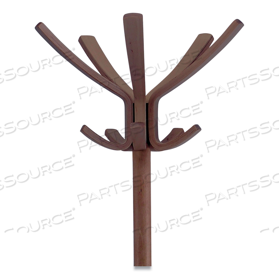 CAFΘ WOOD COAT STAND, TEN PEGS/FIVE HOOKS, ESPRESSO BROWN by Alba