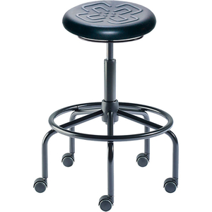 ANTIMICROBIAL STOOL, 24"-31" SEAT HEIGHT, BLACK URETHANE - BLACK STEEL BASE - CEREX SERIES by Biofit Engineered Products