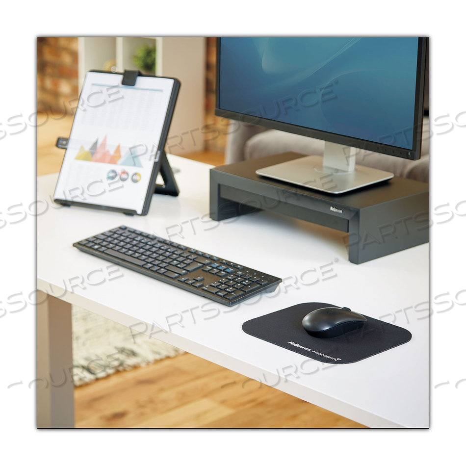MOUSE PAD WITH MICROBAN PROTECTION, 9 X 8, BLACK by Fellowes MOUSE PAD WITH MICROBAN PROTECTION, 9 X 8, BLACK by Fellowes
